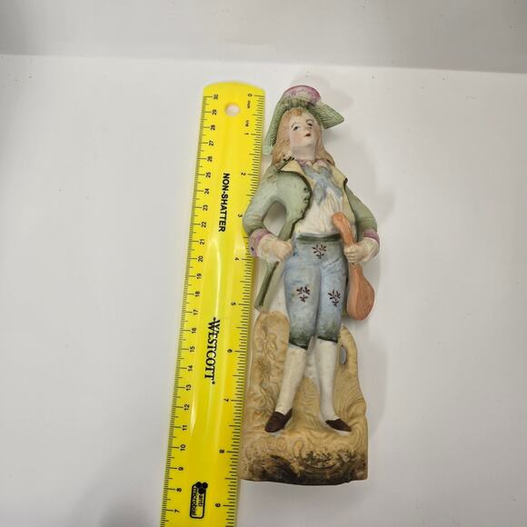 German Porcelain Boy Troubadour Figurine Playing Lute – Collectible Figure - Picture 6 of 7
